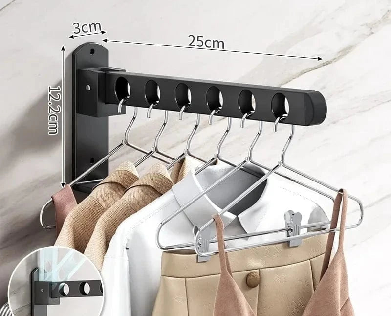 Accroche Cintre Mural | Cintrélia Noir- 6 trous