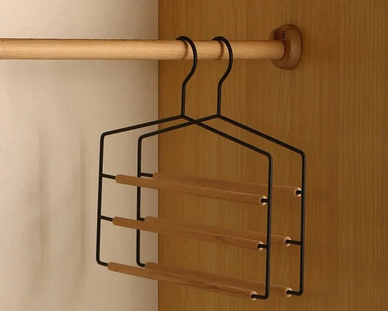 Cintre à Pantalons en Bois – 3 Niveaux | Cintrélia Noir / 1 pièce