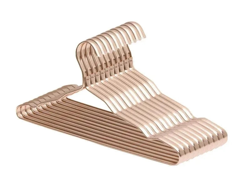 Lot de 10 Cintres en Aluminium Doré | Cintrélia Beige / Lot de 10