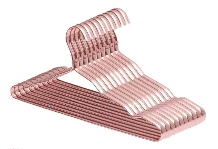 Lot de 10 Cintres en Aluminium Doré | Cintrélia Rose / Lot de 10