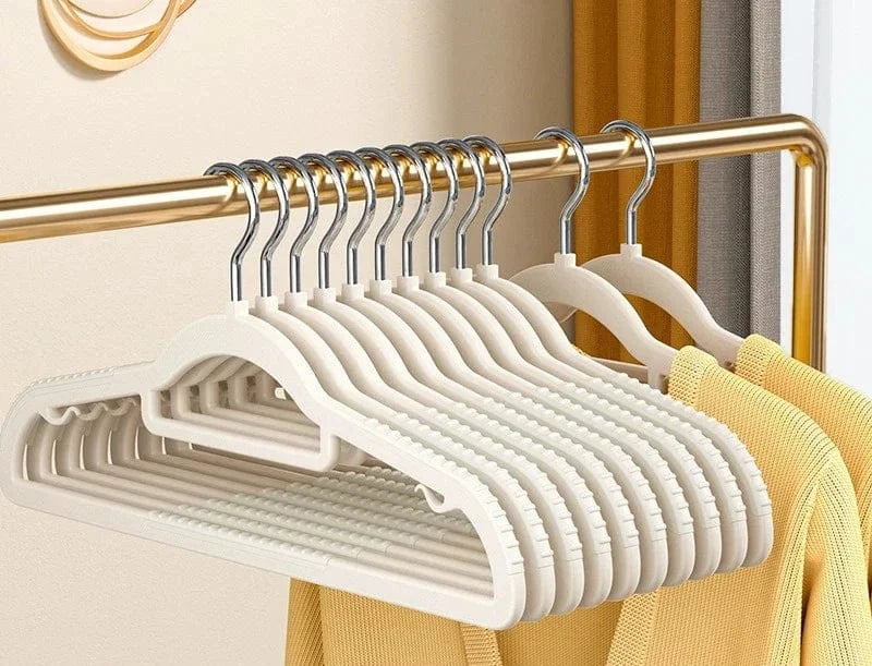 10PCS Anti Slip Hanger Household Clothes Hanger Plastic Non Marking and Anti Slip Hanger Clothing Rack Drying Rack for Clothes | Cintrélia A-White / 10PCS