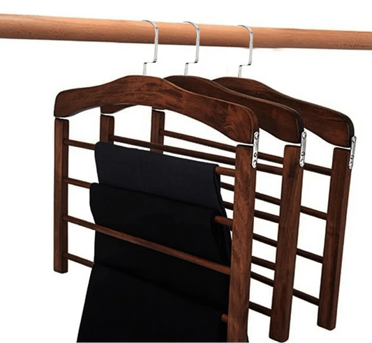 Cintre Bois Massif–Porte-Pantalons 4 Niveaux | Cintrélia Bois / 1 pièce
