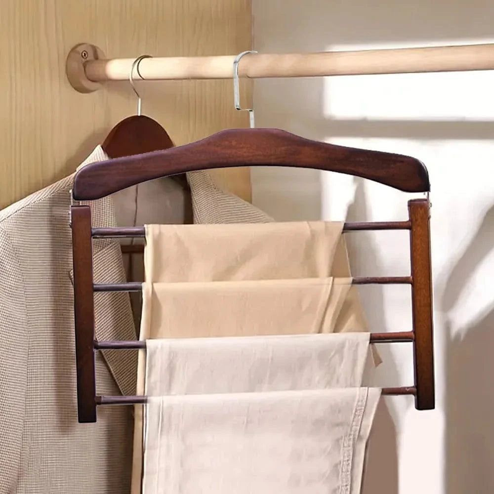 Cintre Bois Massif–Porte-Pantalons 4 Niveaux | Cintrélia Bois / 1 pièce