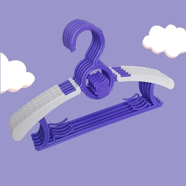 Cintre Enfant Évolutif – Ajustable selon l’âge | Cintrélia Violet / Lot de 5