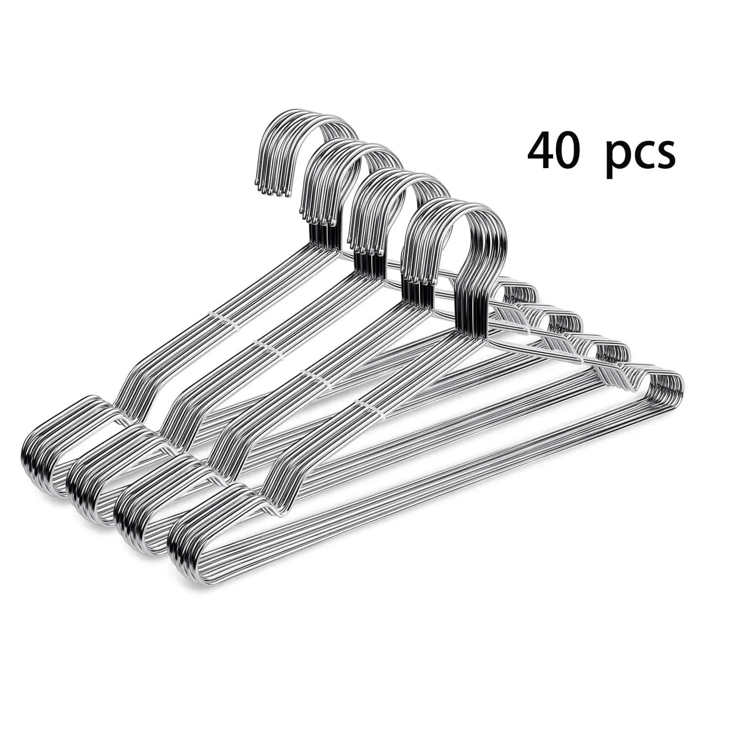 Cintre Métallique en Acier Inoxydable | Cintrélia Argent / Lot de 40