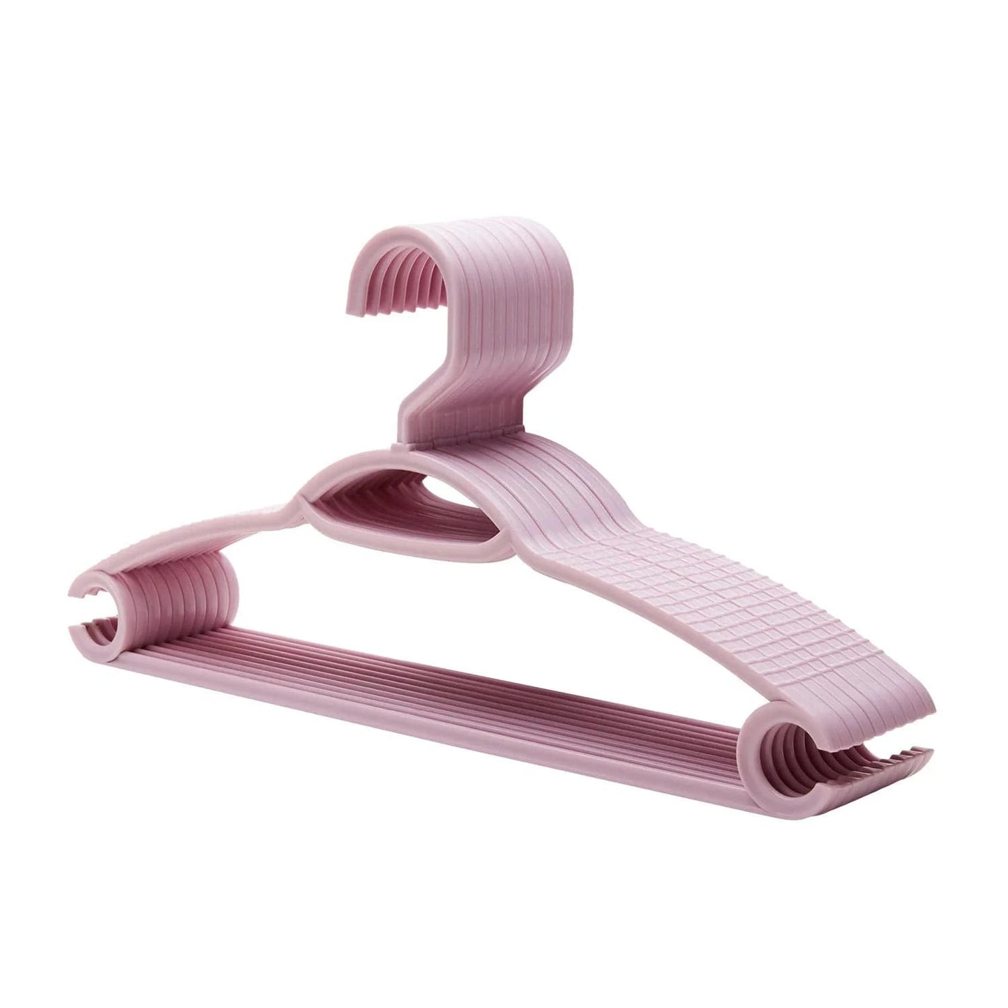 Cintre multifonction maison – Plastique solide | Cintrélia Rose / Lot de 10