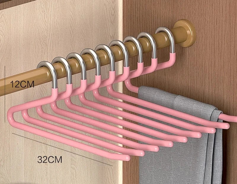 Cintres à Pantalon – Rangement pratique et compact | Cintrélia Rose / Lot de 5