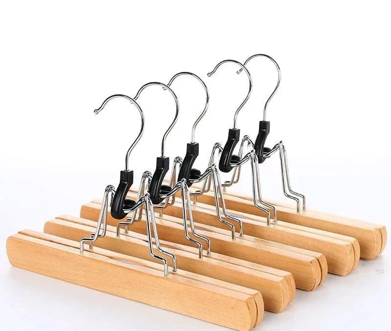 Cintres en Bois pour Pantalons et Jupes | Cintrélia Bois clair / Lot de 5