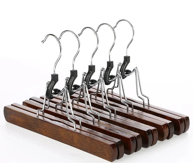 Cintres en Bois pour Pantalons et Jupes | Cintrélia Bois foncé / Lot de 5