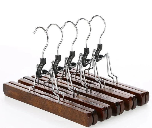 Cintres en Bois pour Pantalons et Jupes | Cintrélia Bois foncé / Lot de 5