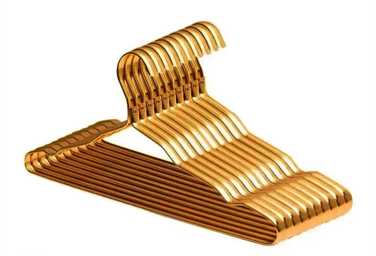 Lot de 10 Cintres en Aluminium Doré | Cintrélia Doré / Lot de 10