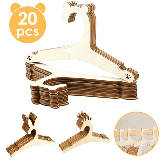 Lot de 20 Cintres en Bois pour Bébé | Cintrélia