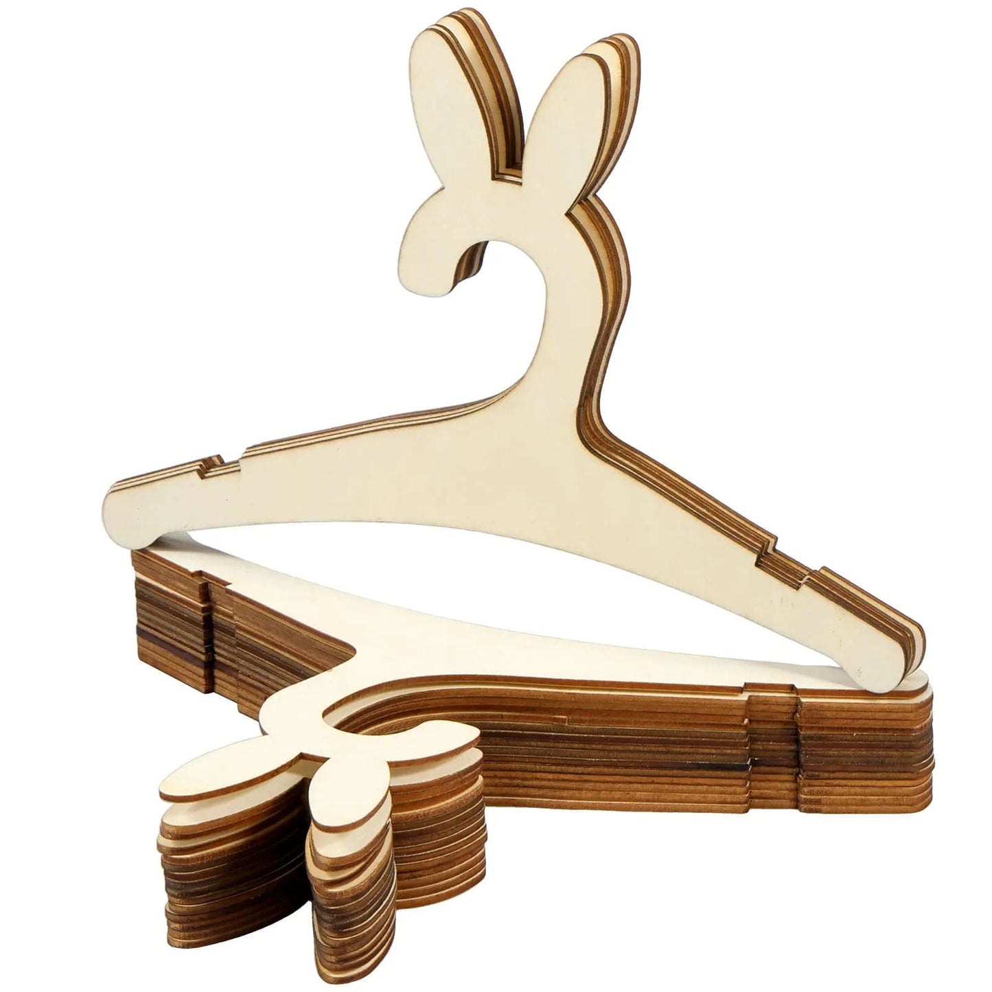 Lot de 20 Cintres en Bois pour Bébé | Cintrélia Lapin / Lot de 20