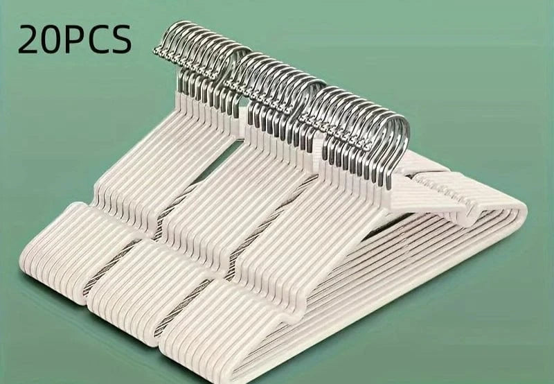 Lot de 20 Cintres Solides Antidérapants | Cintrélia Lot de 20 / Blanc