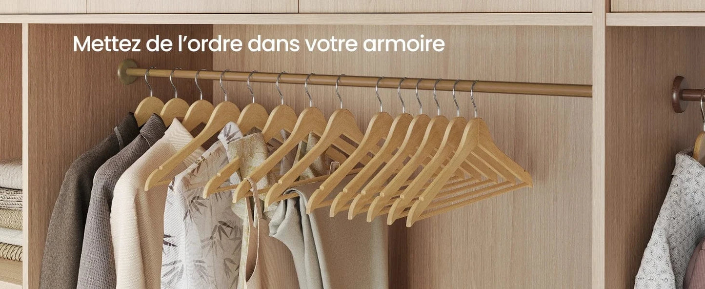 Lot de 30 Cintres en Bois  | Cintrélia Bois / Lot de 30