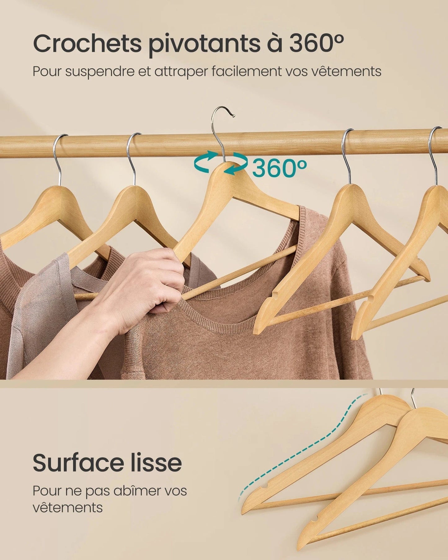 Lot de 30 Cintres en Bois  | Cintrélia Bois / Lot de 30