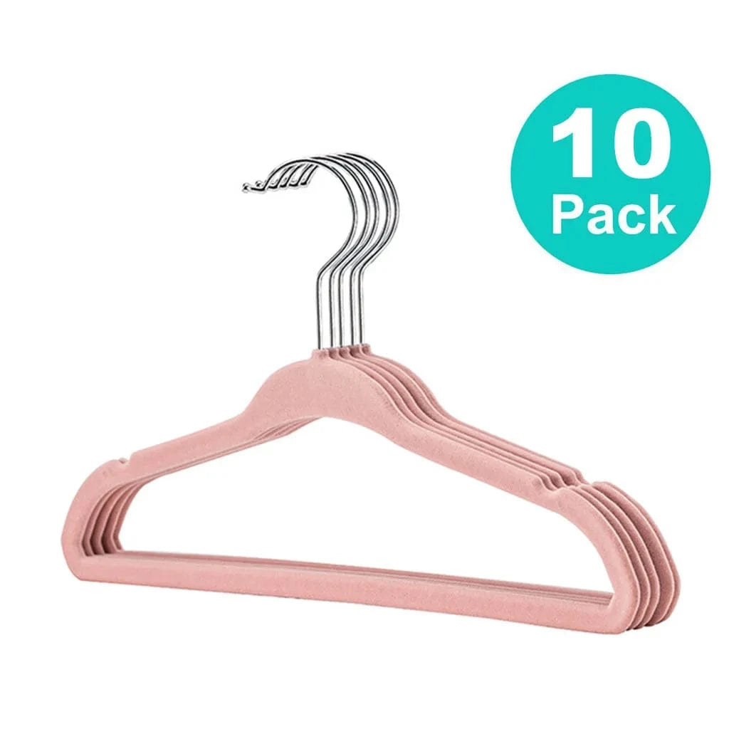 Lot de Cintres Bébé en Velours Antidérapants | Cintrélia Rose Lot de 10
