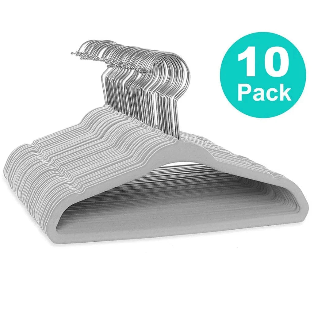 Lot de Cintres Bébé -Velours Antidérapants Gris / Lot de 10