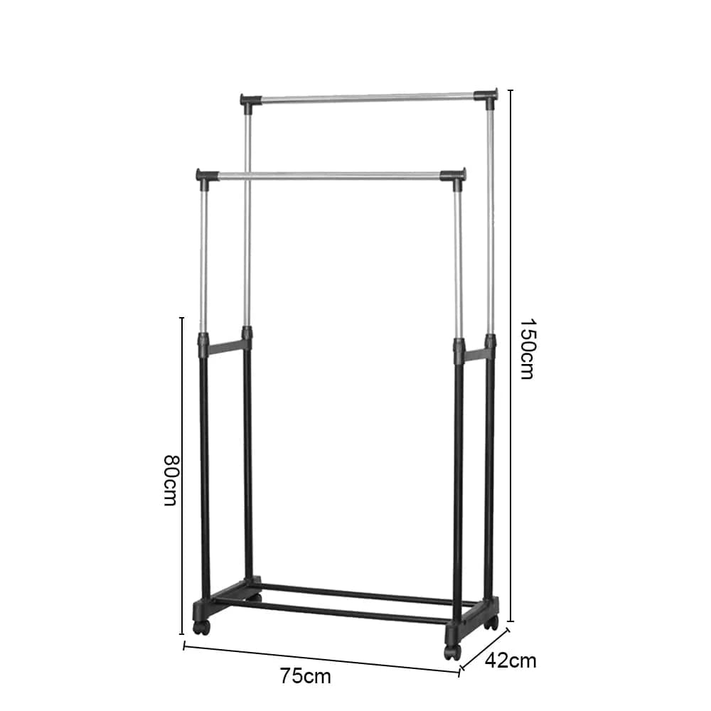 Portant cintre sur roulette | Cintrélia Double / 1 pièce